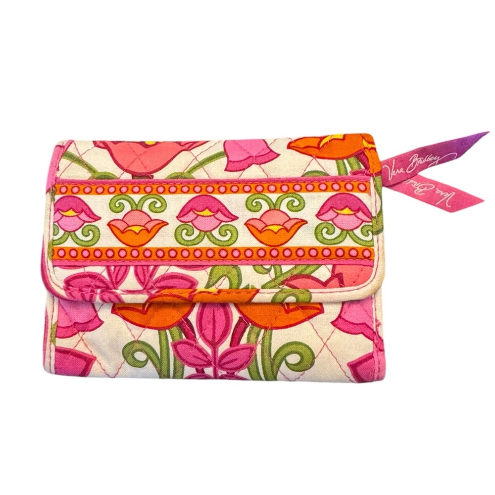 Vera Bradley Brightly Tulip Patterned Wallet - Picture 1 of 10